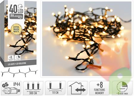 LUCI DI NATALE 40 LED EXTRA CALDO