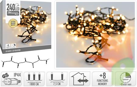 LUCI DI NATALE 240 LED EXTRA CALDO