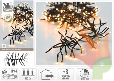 LUCI DI NATALE CLUSTER 768 LED BIANCO CALDO