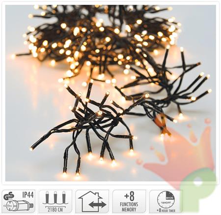 LUCI DI NATALE CLUSTER 3000 LED BIANCO CALDO