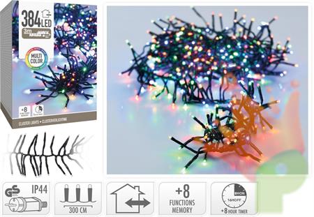 LUCI DI NATALE CLUSTER  384 LED MULTICOLOR