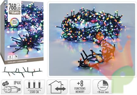 LUCI DI NATALE CLUSTER 768 LED MULTICOLOR