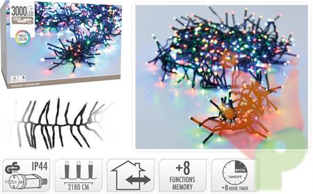 LUCI DI NATALE CLUSTER 3000 LED MULTICOLOR
