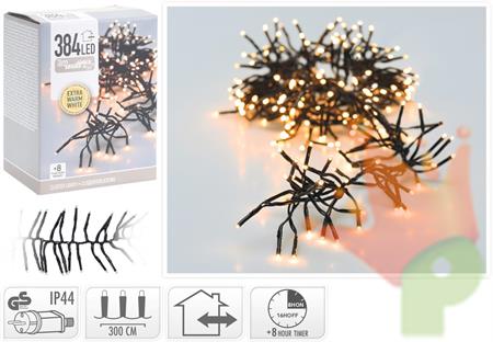 LUCI DI NATALE CLUSTER  384 LED EXTRA CALDO