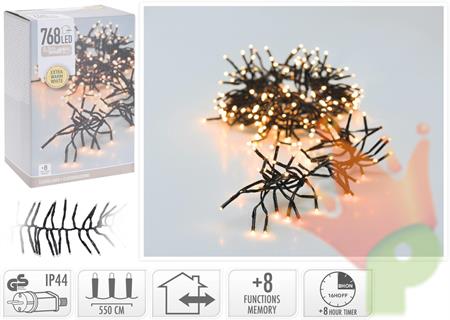 LUCI DI NATALE CLUSTER 768 LED EXTRA CALDO
