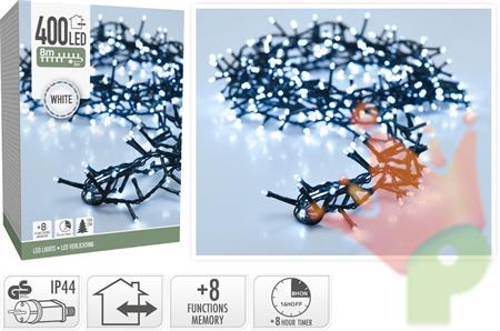 LUCI DI NATALE CLUSTER  400 LED BIANCO FREDDO