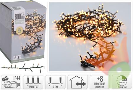 LUCI DI NATALE CLUSTER 800 LED EXTRA CALDO