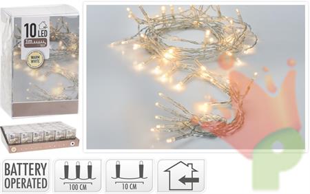 LUCI DI NATALE A BATTERIA 10LED BIANCO CALDO