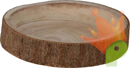 PIATTO LEGNO C/CORTECCIA 25CM
