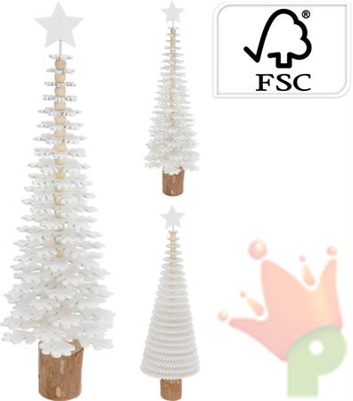ALBERO IN LEGNO BIANCO 40CM 2 ASS