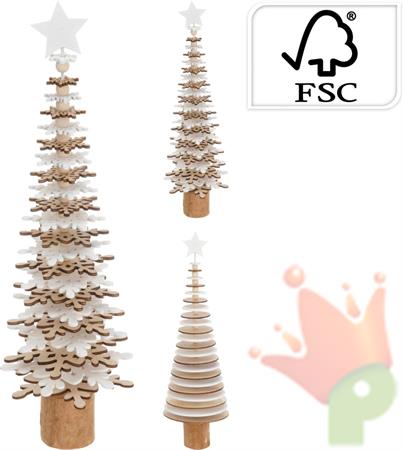 ALBERO IN LEGNO NATURALE/BIANCO 40 CM 2 ASS