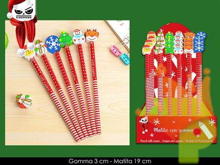MATITA CON GOMMA DECORO NATALE