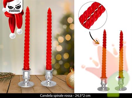 CANDELE SPIRALE ROSSE 2 PZ