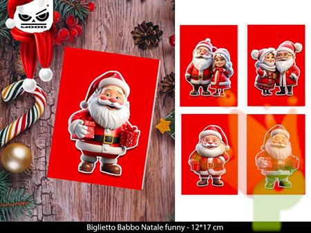 BIGLIETTO BABBO NATALE FUNNY