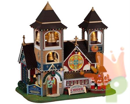 CHIESA CON CAMPANILE IN POLIRESINA 24,2x24x15,3 CM