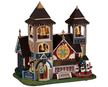 CHIESA CON CAMPANILE IN POLIRESINA 24,2x24x15,3 CM