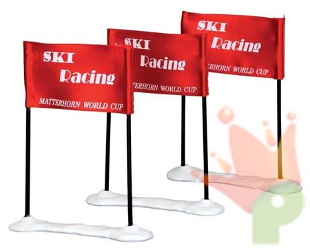 BANDIERE GARE DA SCI PER VILLAGGI NATALIZI 3 PZ 9 CM