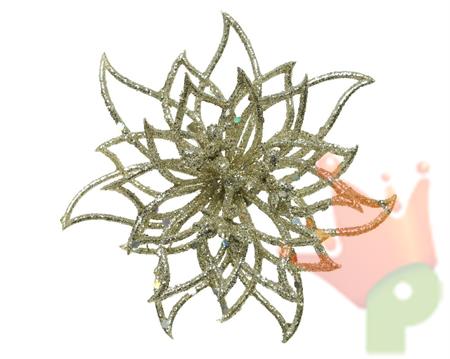 FIORE IN PLASTICA ORO 14X5CM CON CLIP