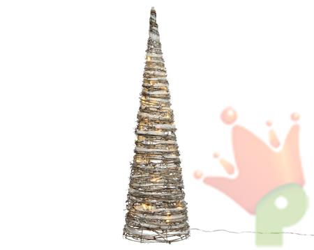 PIRAMIDE CON 48 LUCI LED BIANCO CALDO 23X23X90CM