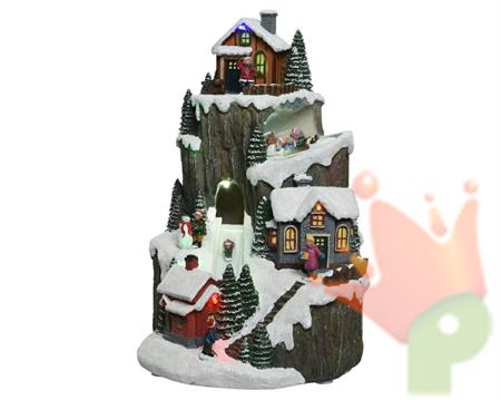 PAESAGGIO DI MONTAGNA 21X20X30CM 7 LED MULTICOLOR SUONO N19