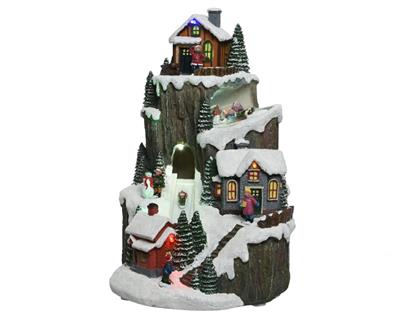 PAESAGGIO DI MONTAGNA 21X20X30CM 7 LED MULTICOLOR SUONO N19