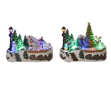 PAESAGGIO CON LUCI LED MULTICOLOR 12,5X17X13CM A BATT N45 A-B