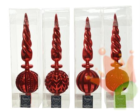 PUNTALE IN VETRO 10X37CM ROSSO