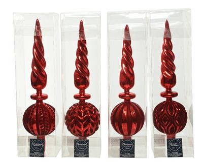 PUNTALE IN VETRO 10X37CM ROSSO