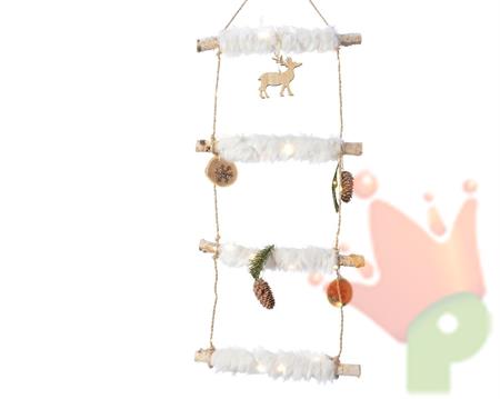 SCALA DA APPENDERE CON PELLICCIA 4X35X90CM LED LUCE CALDA