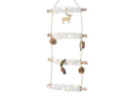 SCALA DA APPENDERE CON PELLICCIA 4X35X90CM LED LUCE CALDA