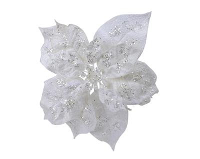 STELLA DI NATALE 16X16X7CM BIANCA CON GLITTER