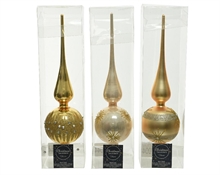 PUNTALE PER ALBERO 8X31CM ORO/CHAMPAGNE DECORATO