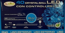 CATENA DI LUCI 40 CRISTAL BLU USO ESTERNO 6MT