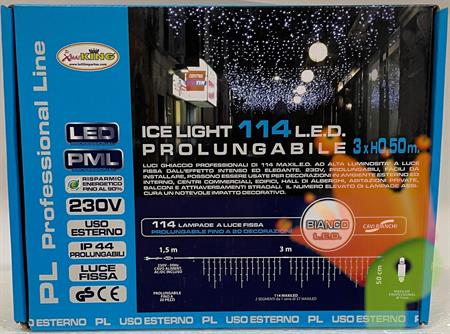 TENDA MAXILED 114 ICELIGHT BIANCO/F CAVI/B EST.IP44 3XH0,50M PL