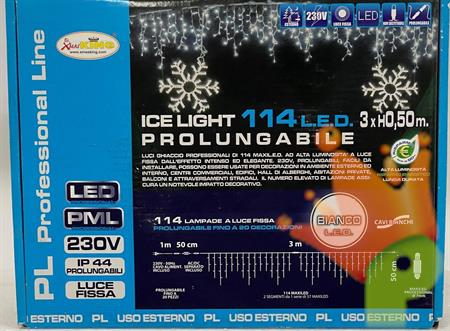 TENDA MAXILED 114 ICE LIGHT BIANCO/F CAVI/B 3X0,50M EST.IP44 PL
