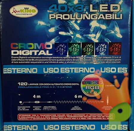 LUCI DI NATALE CROMO 40 LED BIANCO FREDDO