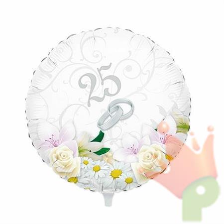 PALLONCINO MYLAR 18INCH 25° ANNIVERSARIO