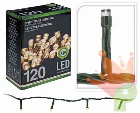 LUCI DI NATALE 120 LED BIANCO CALDO LUCE FISSA
