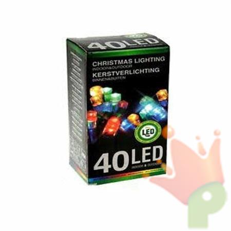 LUCI DI NATALE 40 LED MULTICOLOR LUCE FISSA