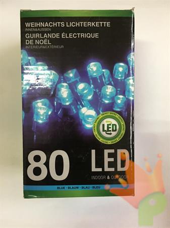 LUCI DI NATALE 80 LED BLU LUCE FISSA