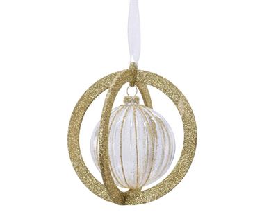 PALLINA PER ALBERO CON ANELLO ORO 11X11CM