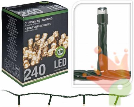 LUCI DI NATALE 240 LED BIANCO CALDO LUCE FISSA