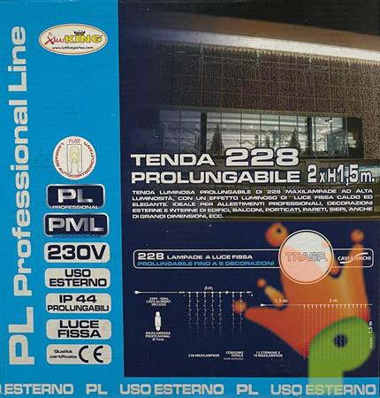 LUCI DI NATALE A TENDA 228 MAXILAMPADE BIANCO CALDO