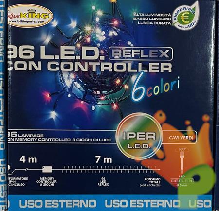 LUCI DI NATALE 96 LED MULTICOLOR