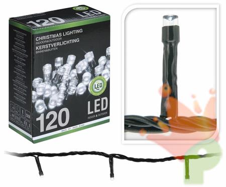 LUCI DI NATALE 120 LED BIANCO FREDDO LUCE FISSA