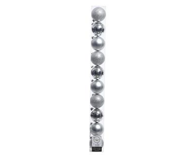 PALLINE PER ALBERO 60 MM ARGENTO 10 PZ