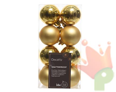 PALLINE DI NATALE ORO 4 CM CONFEZIONE 16 PZ