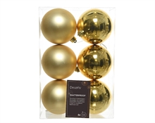 PALLINE DI NATALE ORO CHIARO 8 CM CONFEZIONE 6 PZ