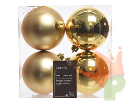 PALLINE DI NATALE ORO 10 CM CONFEZIONE 4 PZ