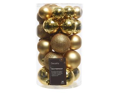 PALLINE DI NATALE ORO MISURE ASSORTITE 30PZ